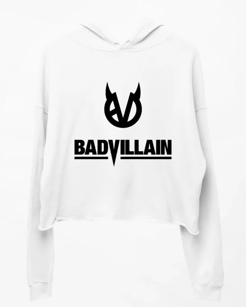 Badvillain Black Emblem Cropped Hoodie