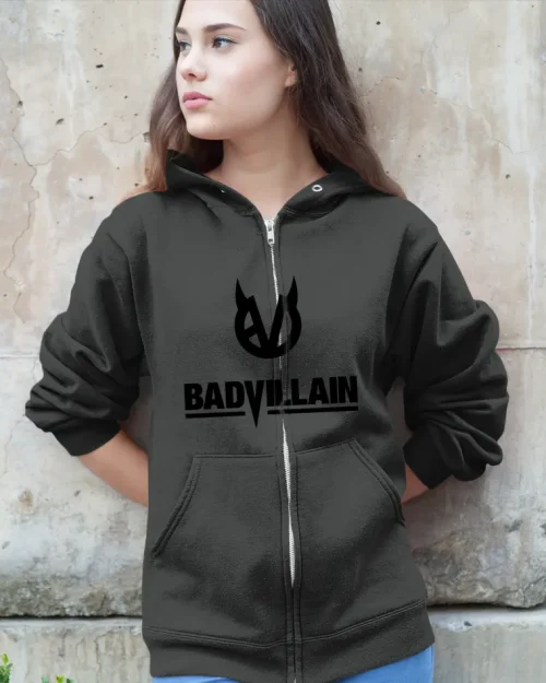 Badvillain Black Emblem Zip Hoodie